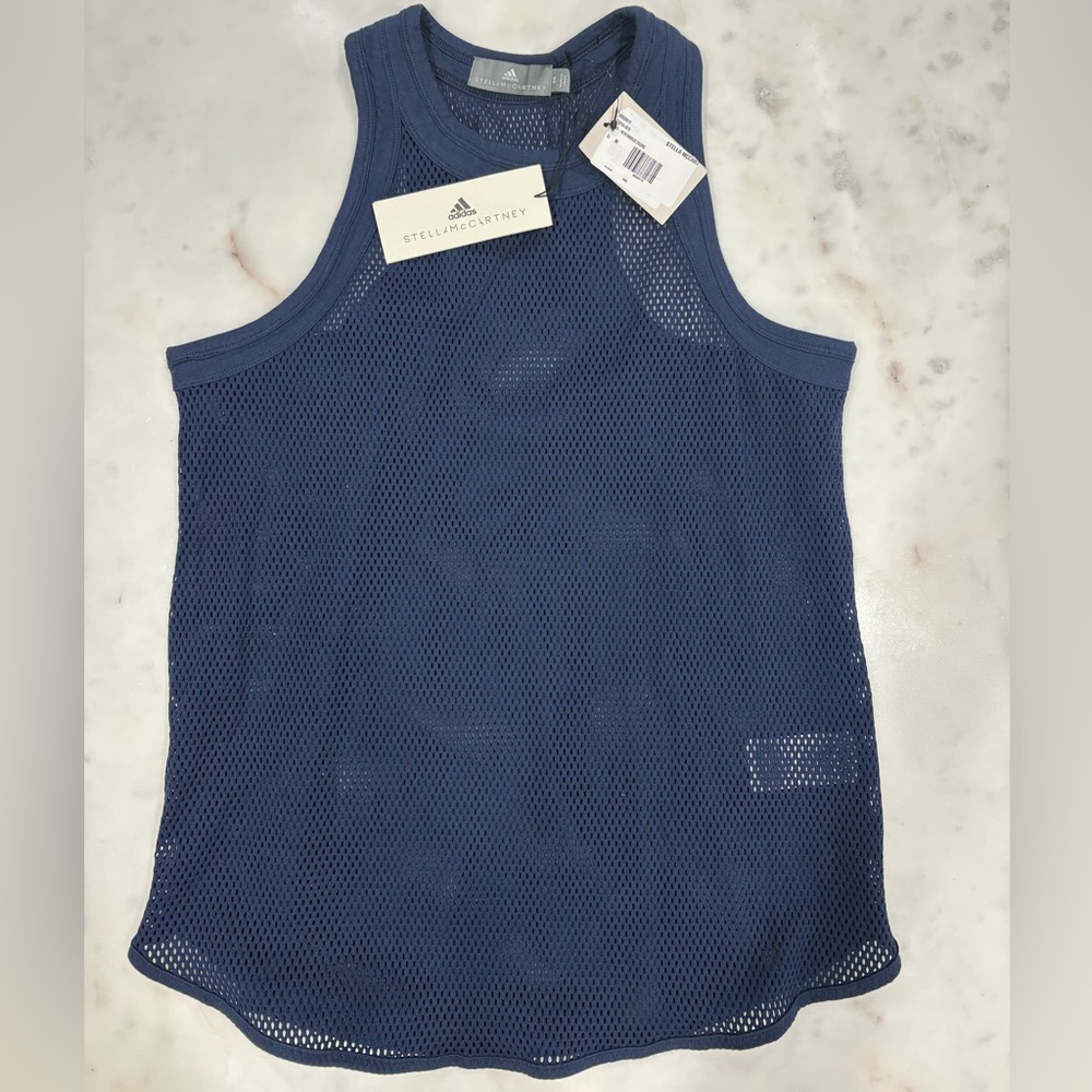 NWT Stella McCartney X Adidas Navy Mesh Muscle Tank Top sz M